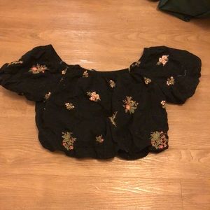 American Eagle floral off the shoulder top